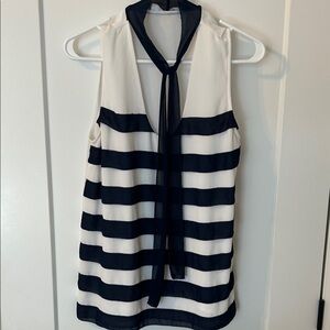 Michael Kors Black and White Striped Blouse